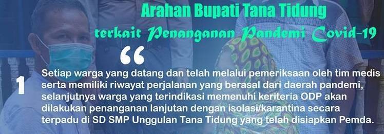 6 Arahan Bupati Tana Tidung  terkait Penanganan Pandemi Covid 19